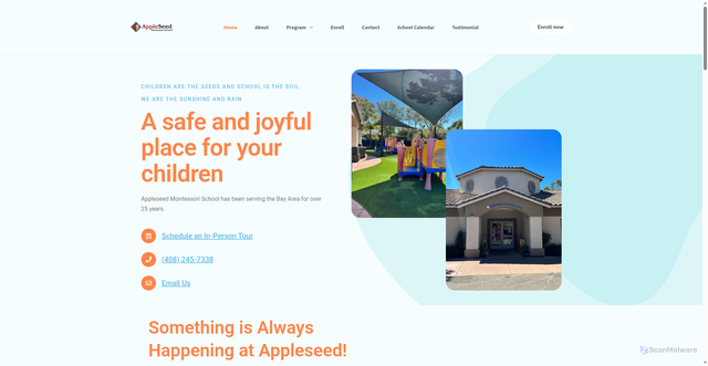 Security scan screenshot of http://appleseedmontessori.kinddoggie.com/