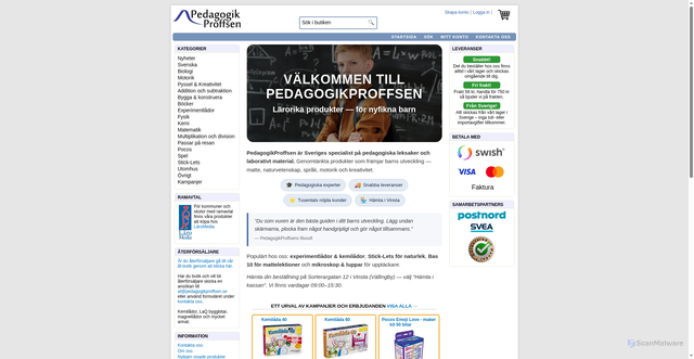 Security scan screenshot of https://pedagogikproffsen.se