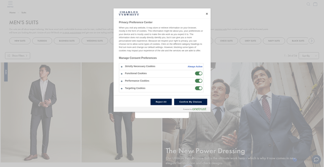 Security scan screenshot of https://www.charlestyrwhitt.com/us/mens-suits/