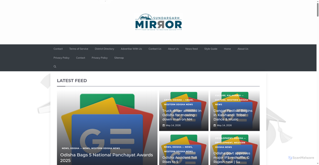 Security scan screenshot of https://sundargarhmirror.com