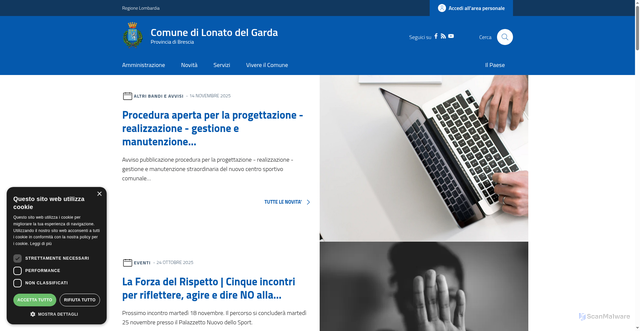 Security scan screenshot of https://www.comune.lonato.bs.it/