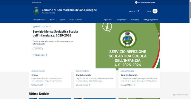 Security scan screenshot of https://comune.sanmarzano.ta.it/