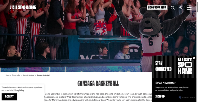 Security scan screenshot of https://www.visitspokane.com/things-to-do/sports/gonzaga-basketball/