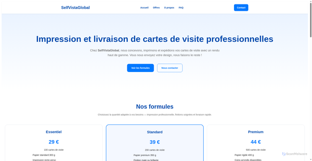 Security scan screenshot of http://selfvistaglobal.com/