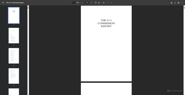 Security scan screenshot of https://www.9-11commission.gov/report/911Report.pdf
