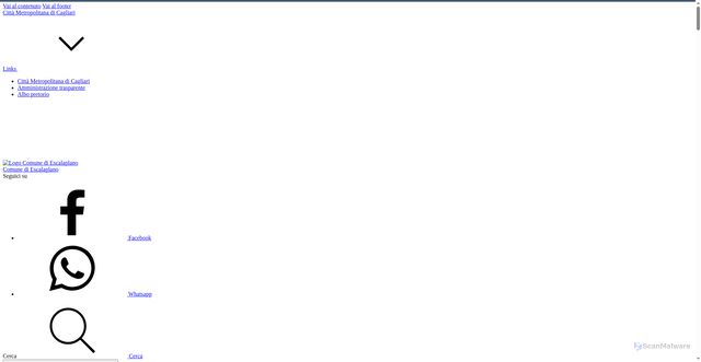 Security scan screenshot of https://www.comune.escalaplano.ca.it/