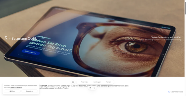 Security scan screenshot of https://rossigroup-website.pages.dev/referenz/salzmann-optik