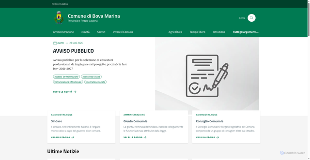 Security scan screenshot of https://www.comune.bovamarina.rc.it