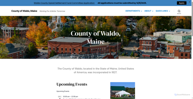 Security scan screenshot of https://www.waldocountyme.gov/