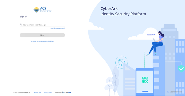 Security scan screenshot of https://acs.my.idaptive.app