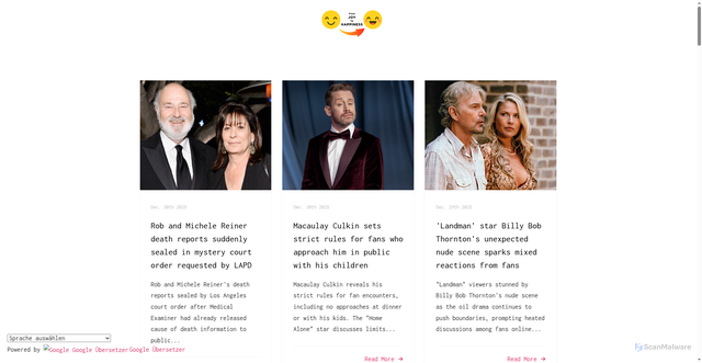 Security scan screenshot of https://fromjoytohappiness.com