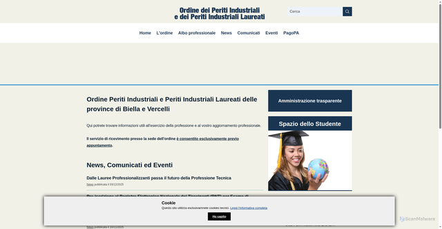Security scan screenshot of https://www.ordineperitibiella.it/it/home