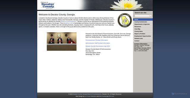 Security scan screenshot of https://www.decaturcountyga.gov/