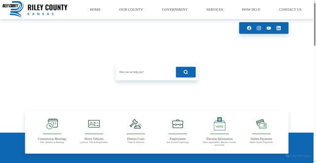 Security scan screenshot of https://www.rileycountyks.gov/