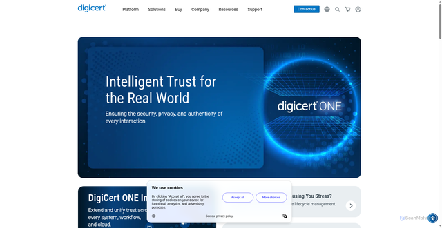 Security scan screenshot of https://digicert.com/