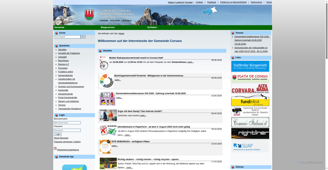 Security scan screenshot of https://www.corvara.eu