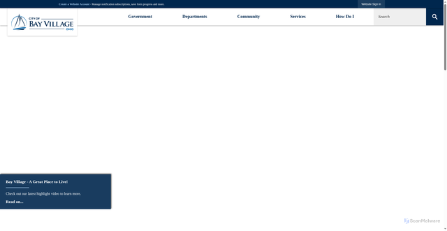 Security scan screenshot of https://www.cityofbayvillage.com/