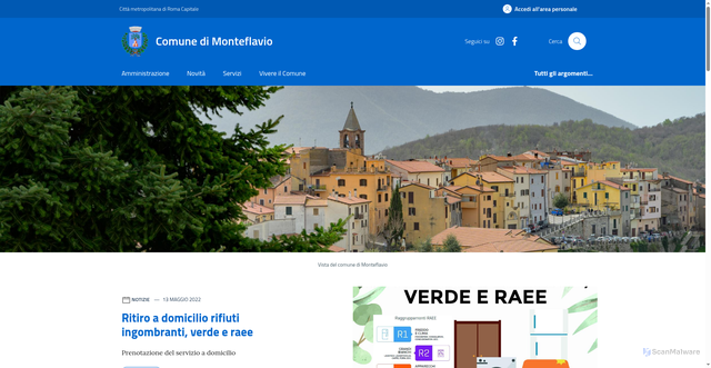 Security scan screenshot of https://www.comune.monteflavio.rm.it/