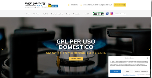 Security scan screenshot of https://www.reggio-gas.it/