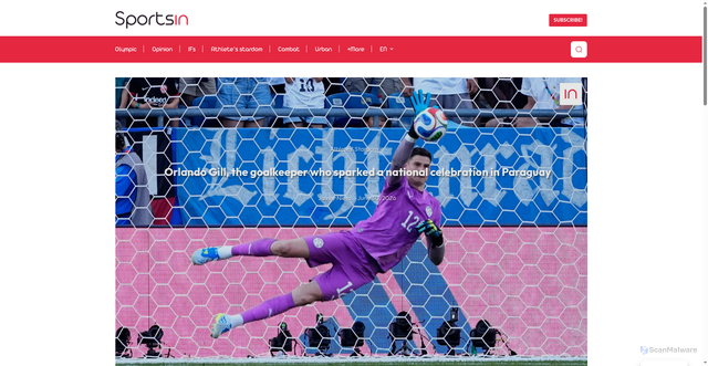 Security scan screenshot of https://sportsin.biz/orlando-gill-the-goalkeeper-who-sparked-a-national-celebration-in-paraguay/