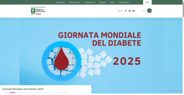 Security scan screenshot of https://asst-pavia.it/