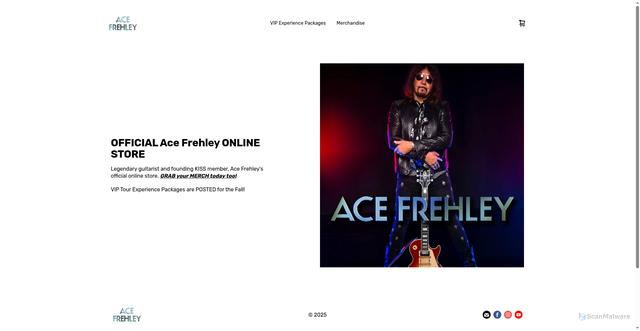 Security scan screenshot of https://ace-frehley.square.site/