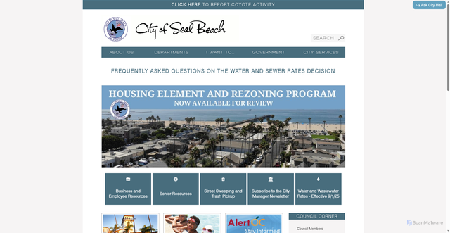 Security scan screenshot of https://www.sealbeachca.gov/