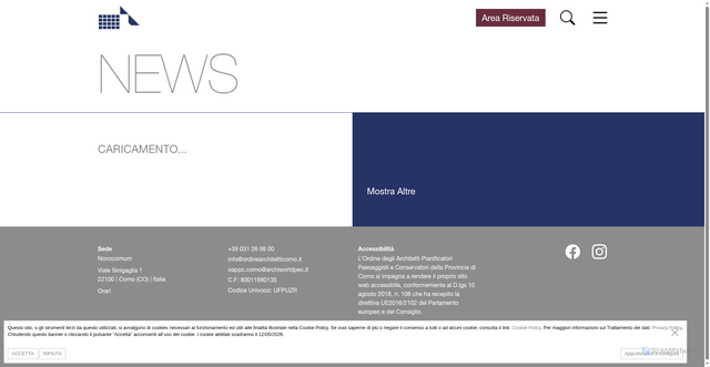Security scan screenshot of https://www.ordinearchitetticomo.it/it
