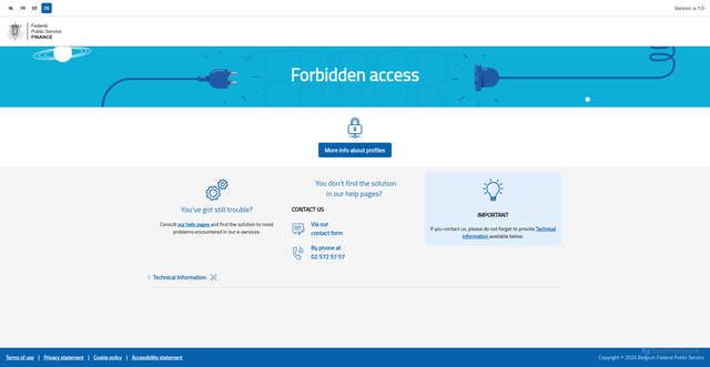 Security scan screenshot of https://fusi.minfin.fgov.be