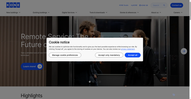 Security scan screenshot of https://kone.co.uk