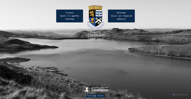 Security scan screenshot of https://www.ceredigion.gov.uk/