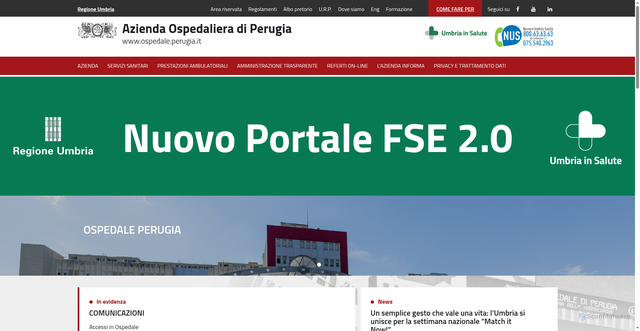 Security scan screenshot of https://www.ospedale.perugia.it