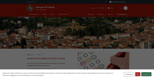 Security scan screenshot of https://comune.caluso.to.it/