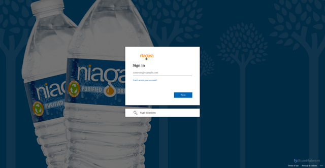 Security scan screenshot of https://niagarawater1.sharepoint.com