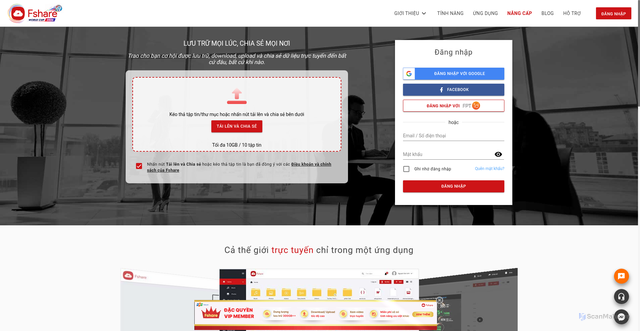 Security scan screenshot of https://fshare.vn