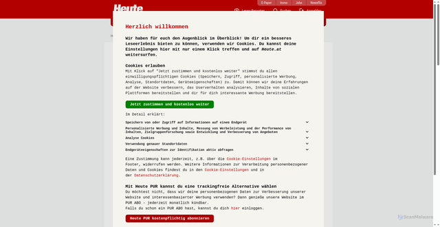 Security scan screenshot of https://www.heute.at/s/lilli-tagger-gewinnt-deutlich-und-fixiert-viertelfinale-120140462