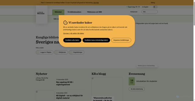 Security scan screenshot of https://www.kb.se