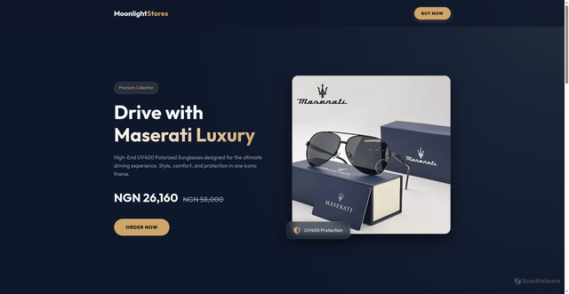 Security scan screenshot of http://moonlightstores.shop/