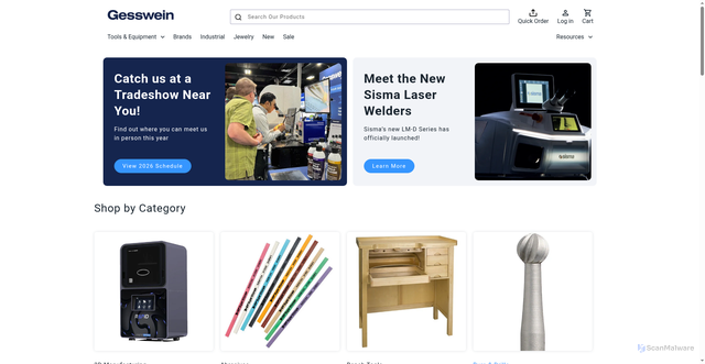 Security scan screenshot of https://www.gesswein.com