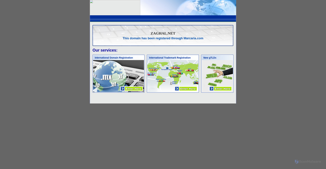 Security scan screenshot of http://zaghal.net/