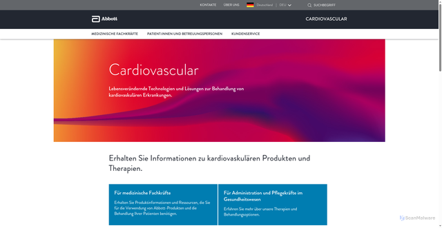 Security scan screenshot of https://cardiovascular.abbott