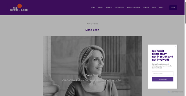 Security scan screenshot of https://www.thecommongoodus.org/past-speakers/dana-bash