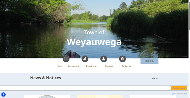 Security scan screenshot of https://townofweyauwega-wi.gov/