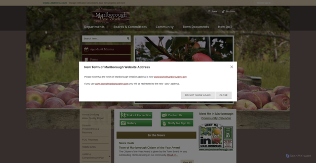 Security scan screenshot of https://townofmarlboroughny.gov/