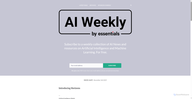 Security scan screenshot of https://aiweekly.co/