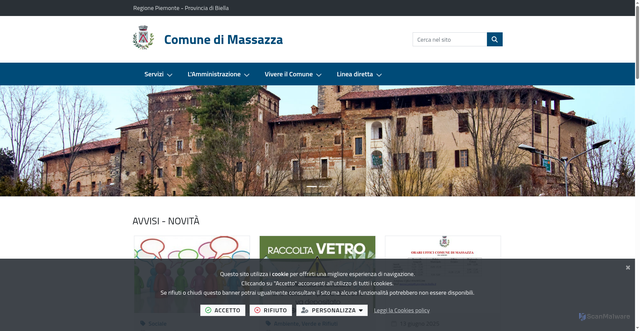 Security scan screenshot of https://www.comune.massazza.bi.it/it-it/home