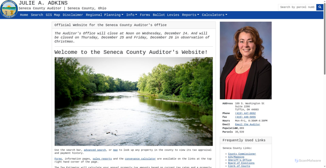 Security scan screenshot of https://senecacountyauditoroh.gov/