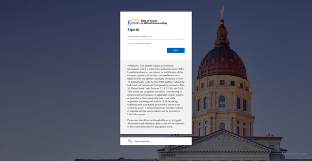 Security scan screenshot of https://sokansas.sharepoint.com