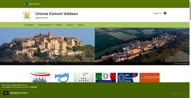 Security scan screenshot of https://www.ucvaldaso.it/hh/index.php