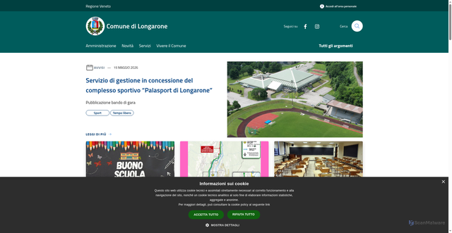 Security scan screenshot of https://www.comune.longarone.bl.it